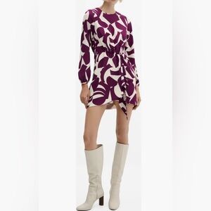 Mango Murcia Print Long Sleeve Minidress Size S /4